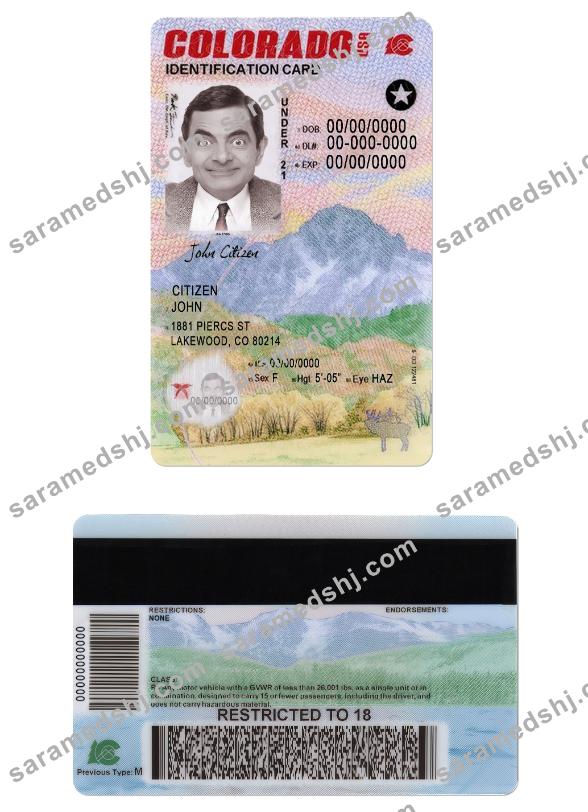 USA Colorado ID card under 21